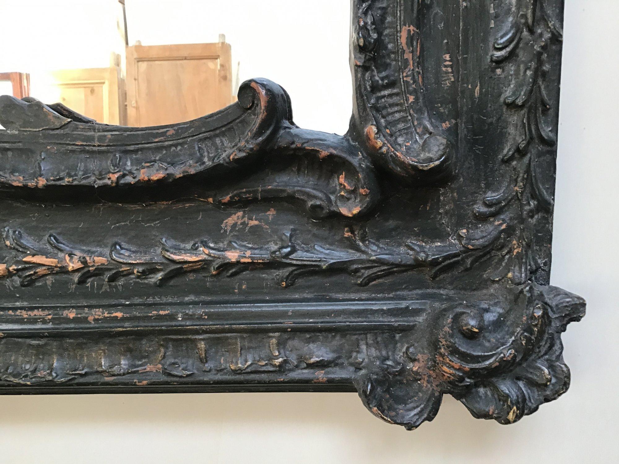 19th Century French Mirror with Wooden Carved Painted Frame, 1890s In Good Condition For Sale In Florence, IT