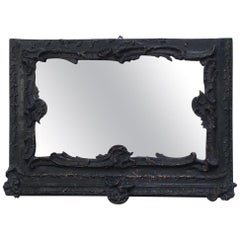 19th Century French Mirror with Wooden Carved Painted Frame, 1890s