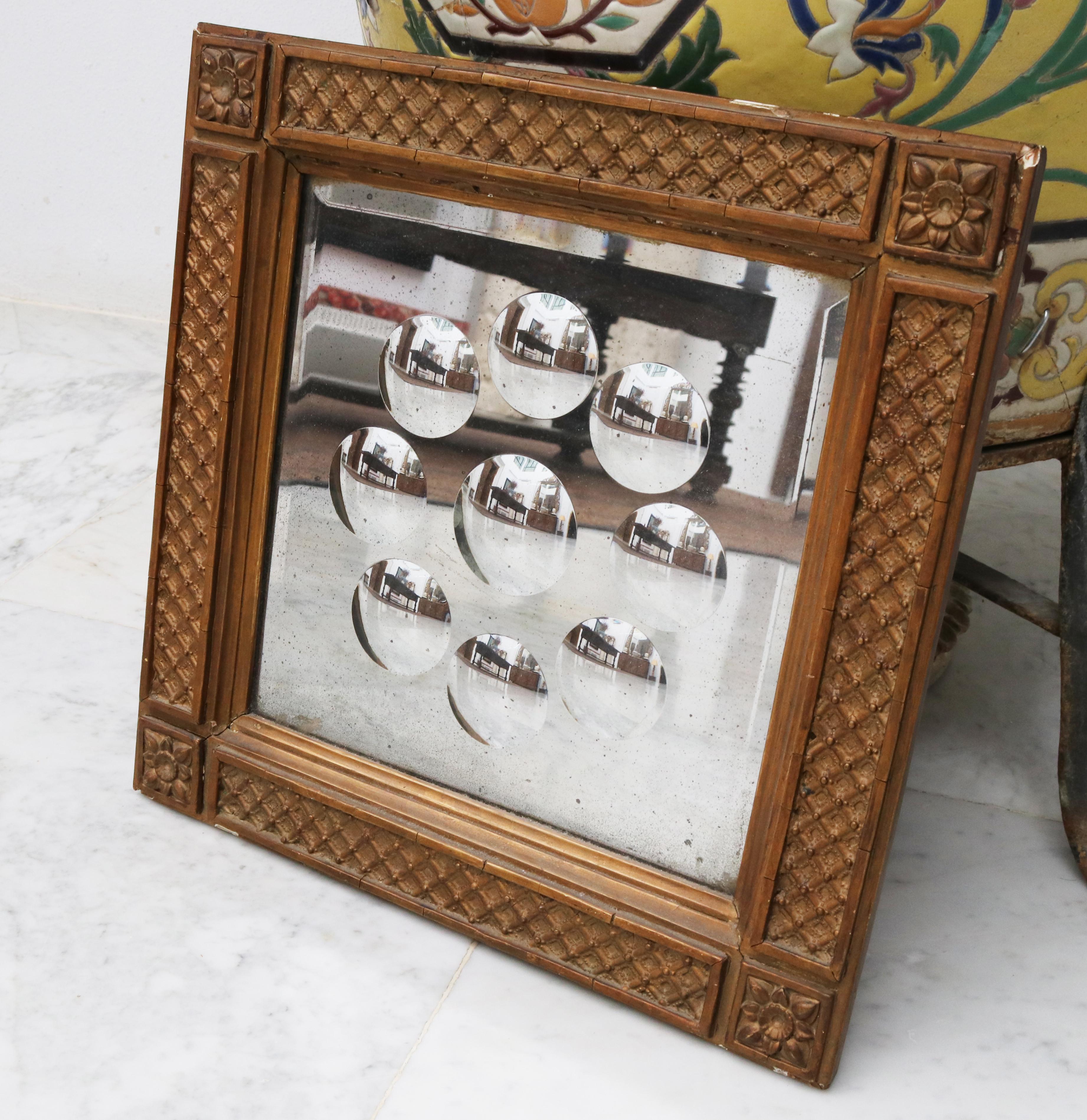 19th Century French Mirror with Wooden Frame In Good Condition In Marbella, ES