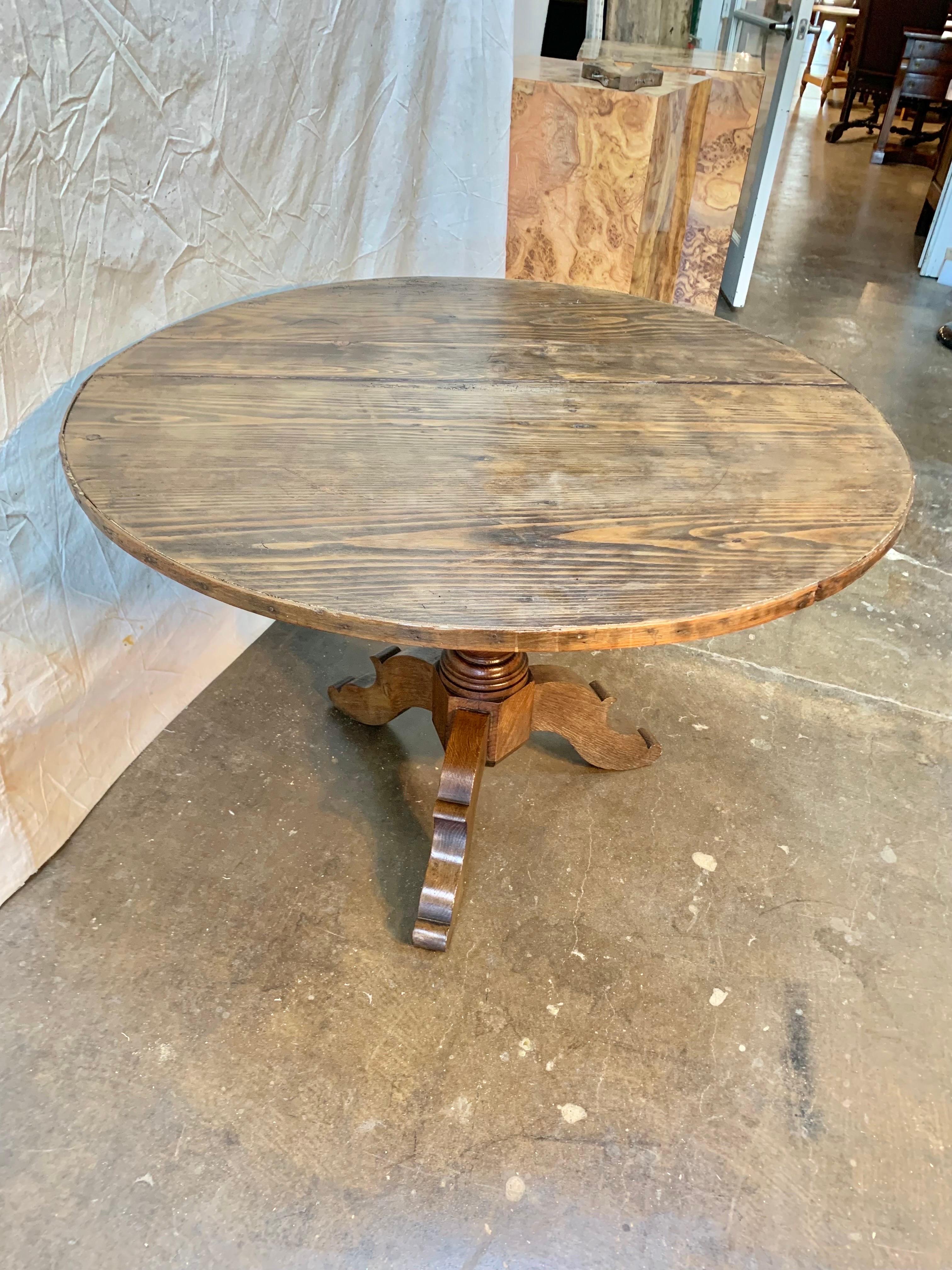 19th Century French Mixed Wood Center Table For Sale 7