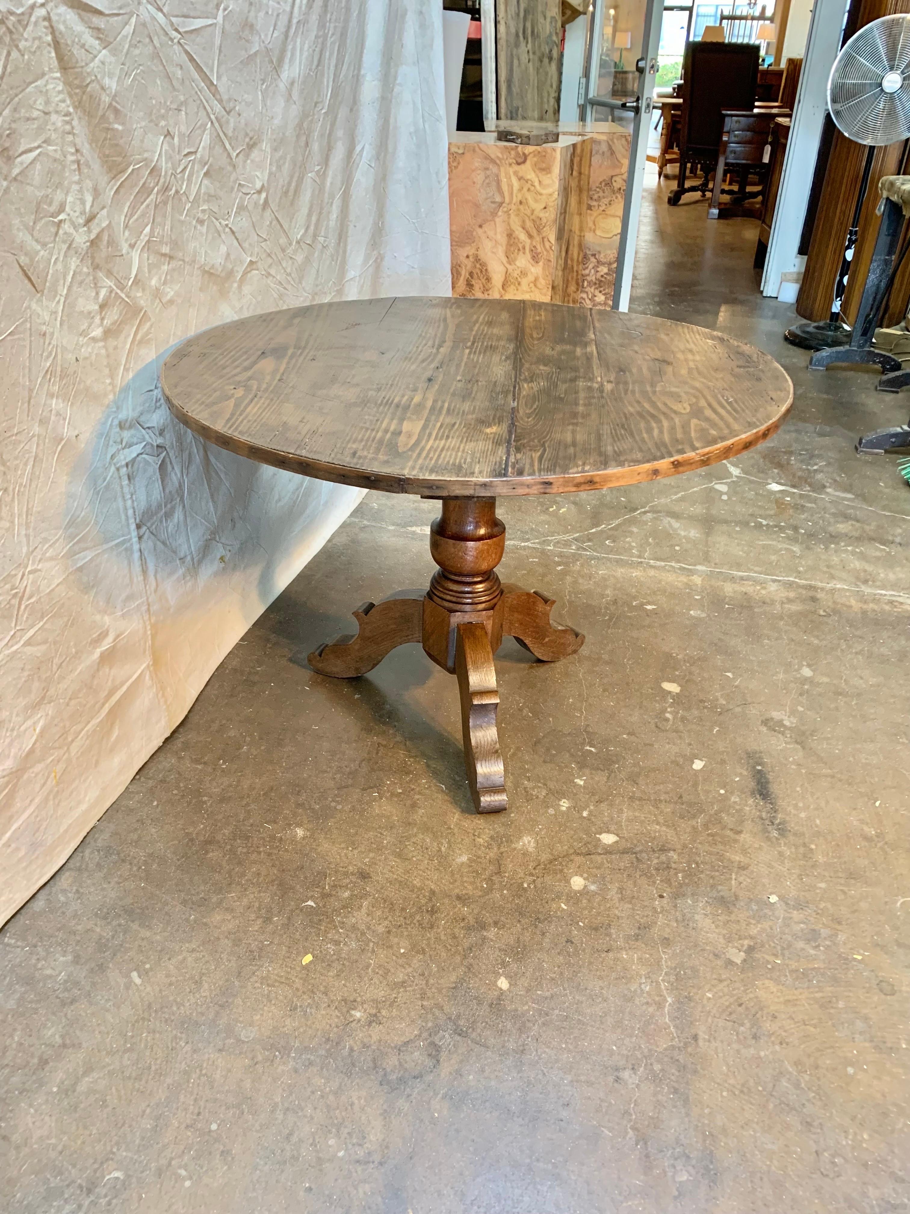 Hand-Crafted 19th Century French Mixed Wood Center Table For Sale