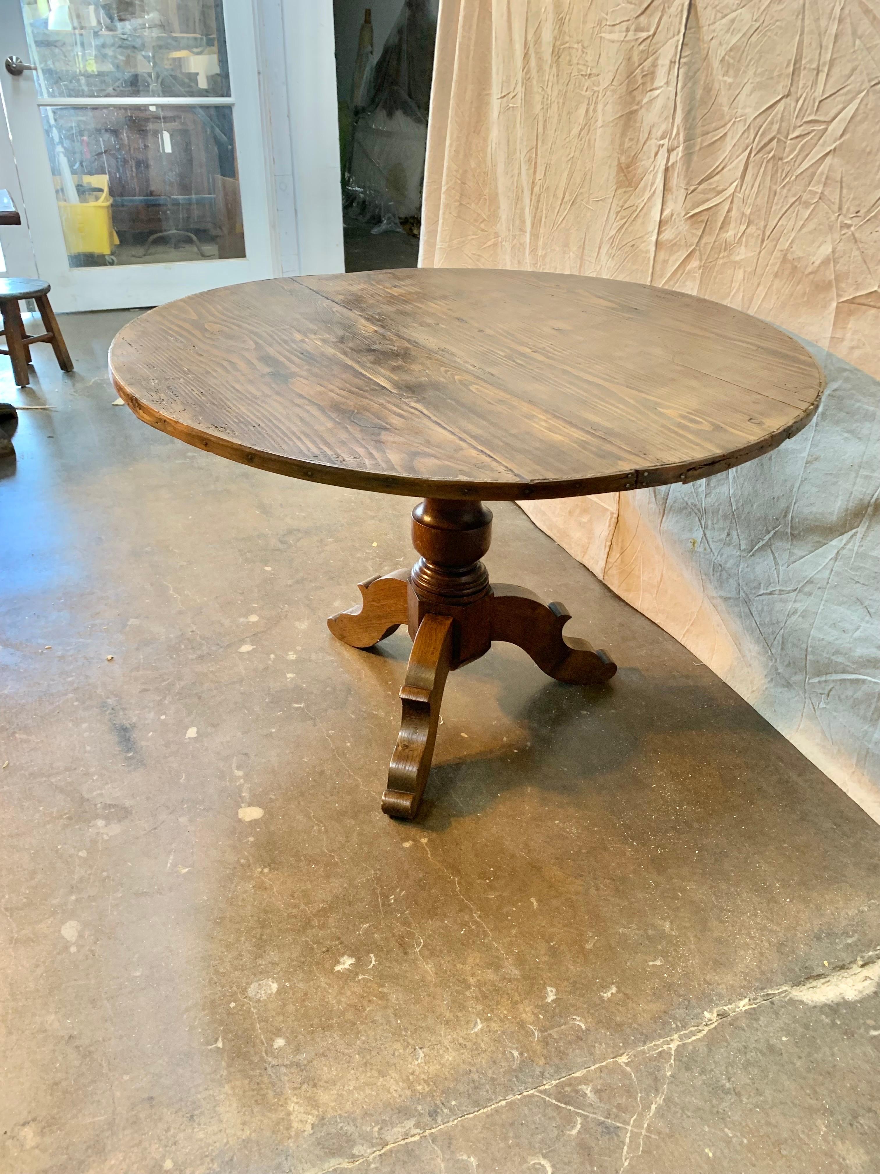 19th Century French Mixed Wood Center Table In Good Condition For Sale In Burton, TX