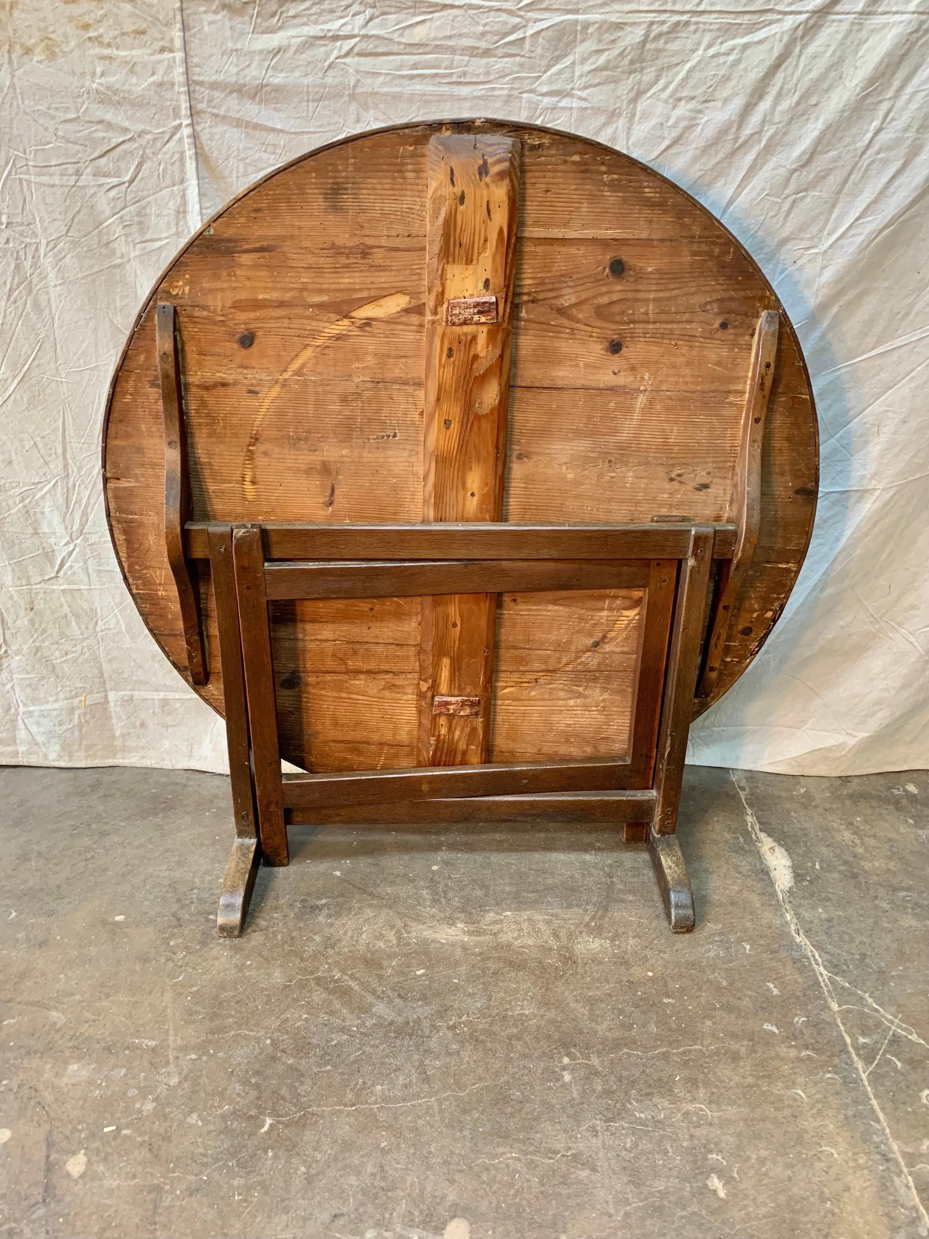 19th Century French Mixed Wood Wine Tasting Table For Sale 6