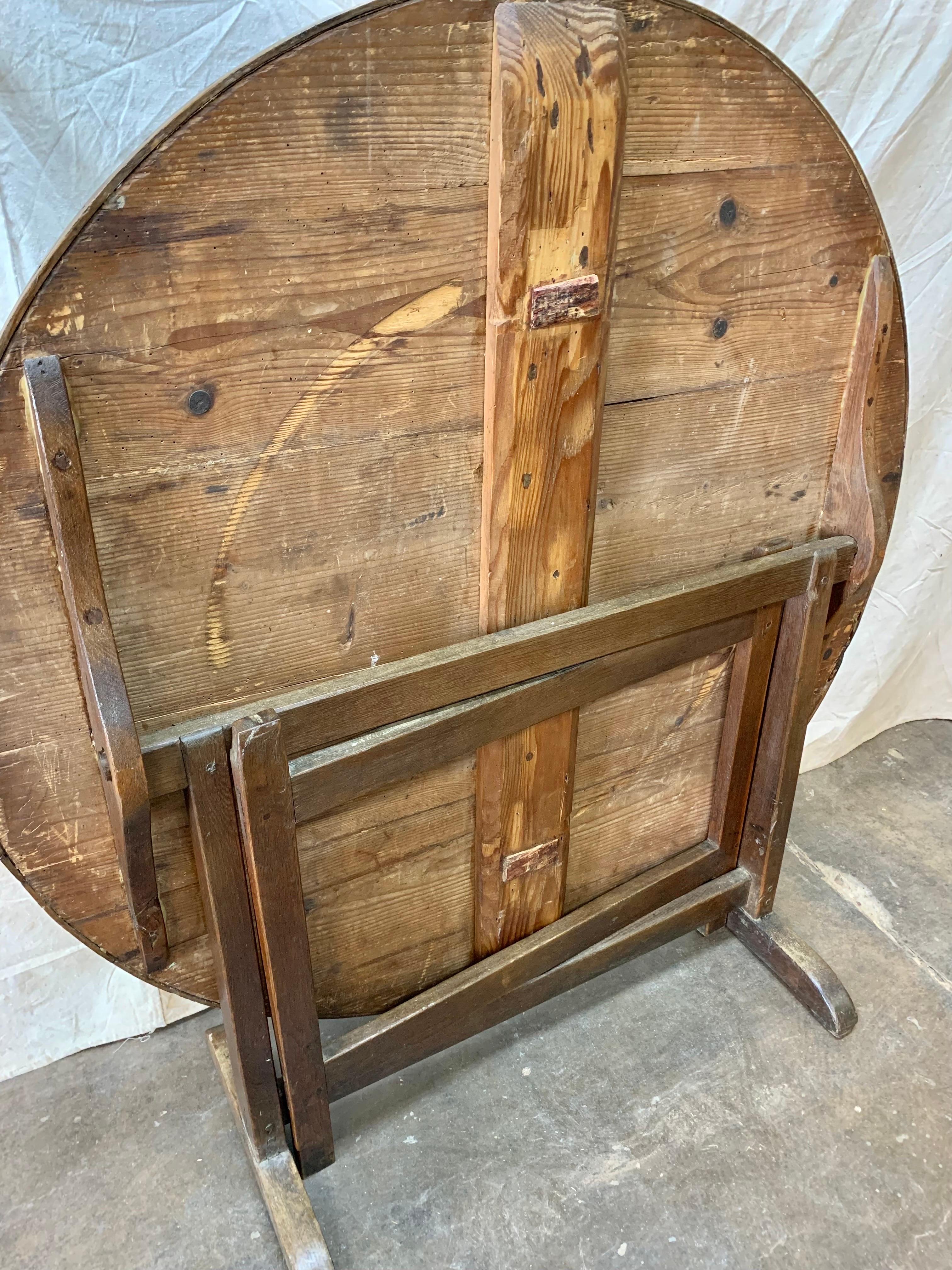 19th Century French Mixed Wood Wine Tasting Table For Sale 7