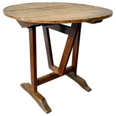 19th Century French Mixed Wood Wine Tasting Table 19th Century French Mixed Wood Wine Tasting Table