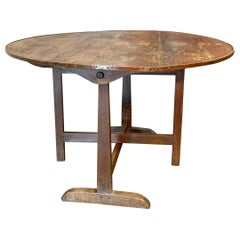 Tavolo da degustazione in legno misto francese del XIX secolo