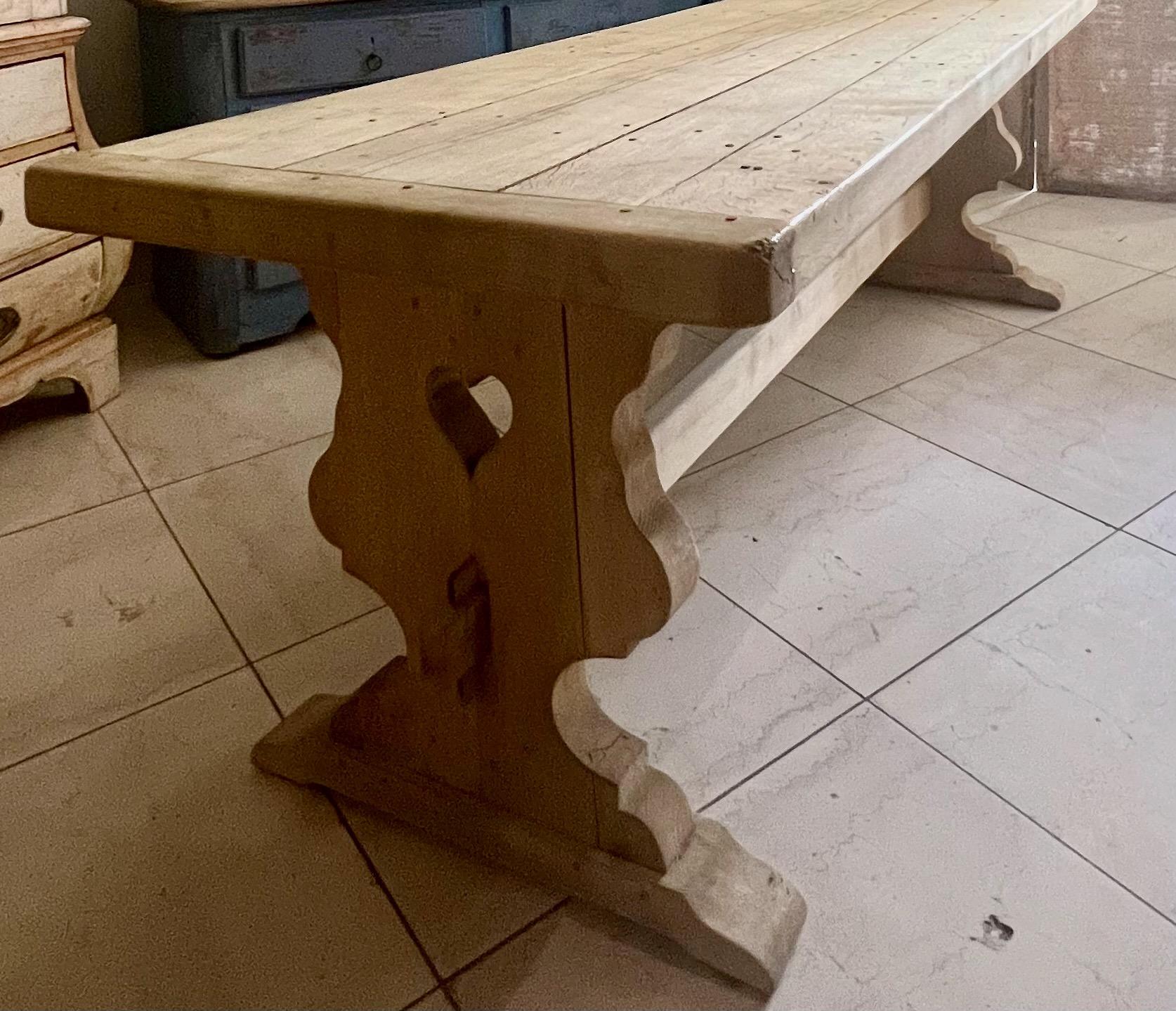 Hand-Carved 19th century French Monastery Table