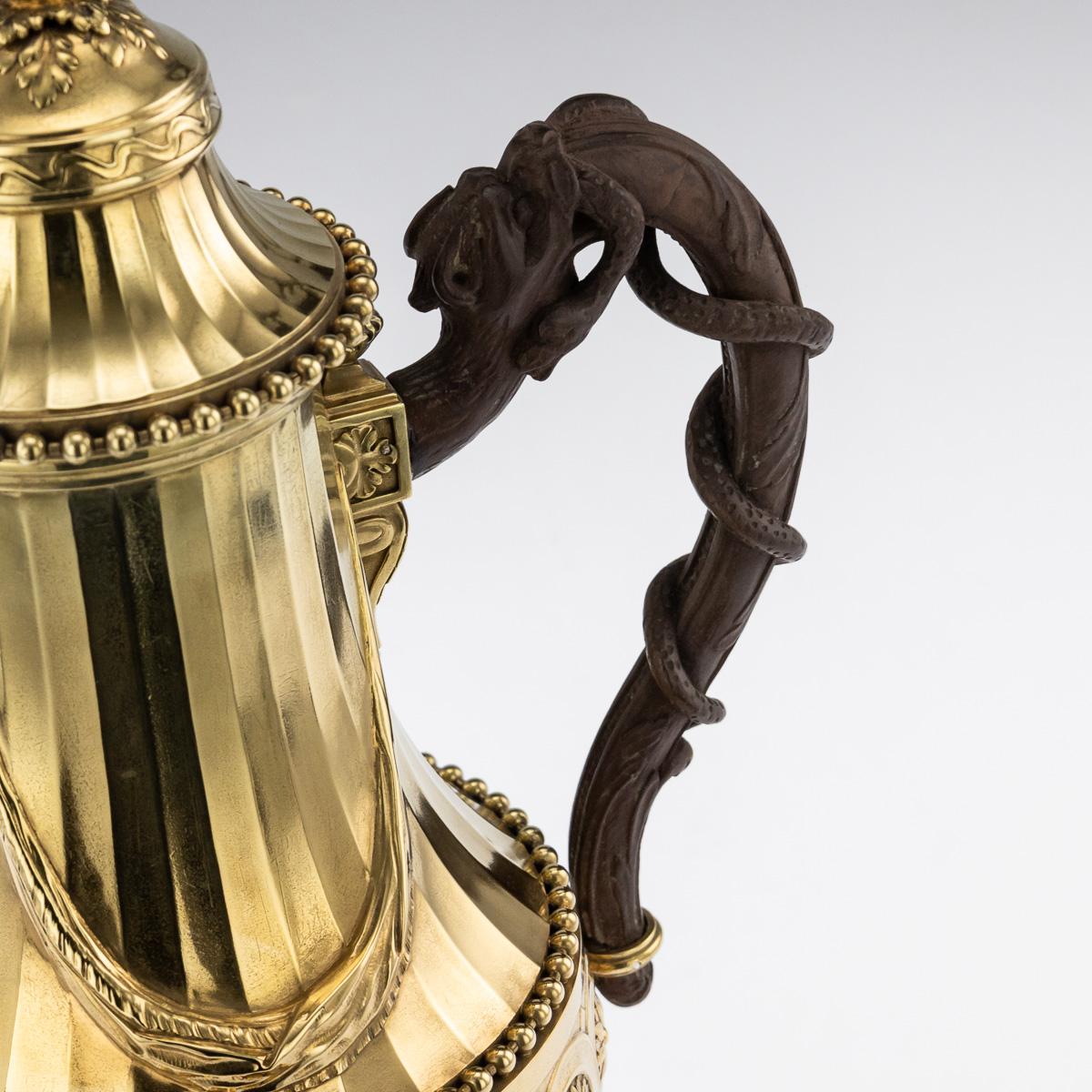 Servizio da tè monumentale francese in argento dorato del XIX secolo di Cardeilhac, circa 1870 in vendita 7