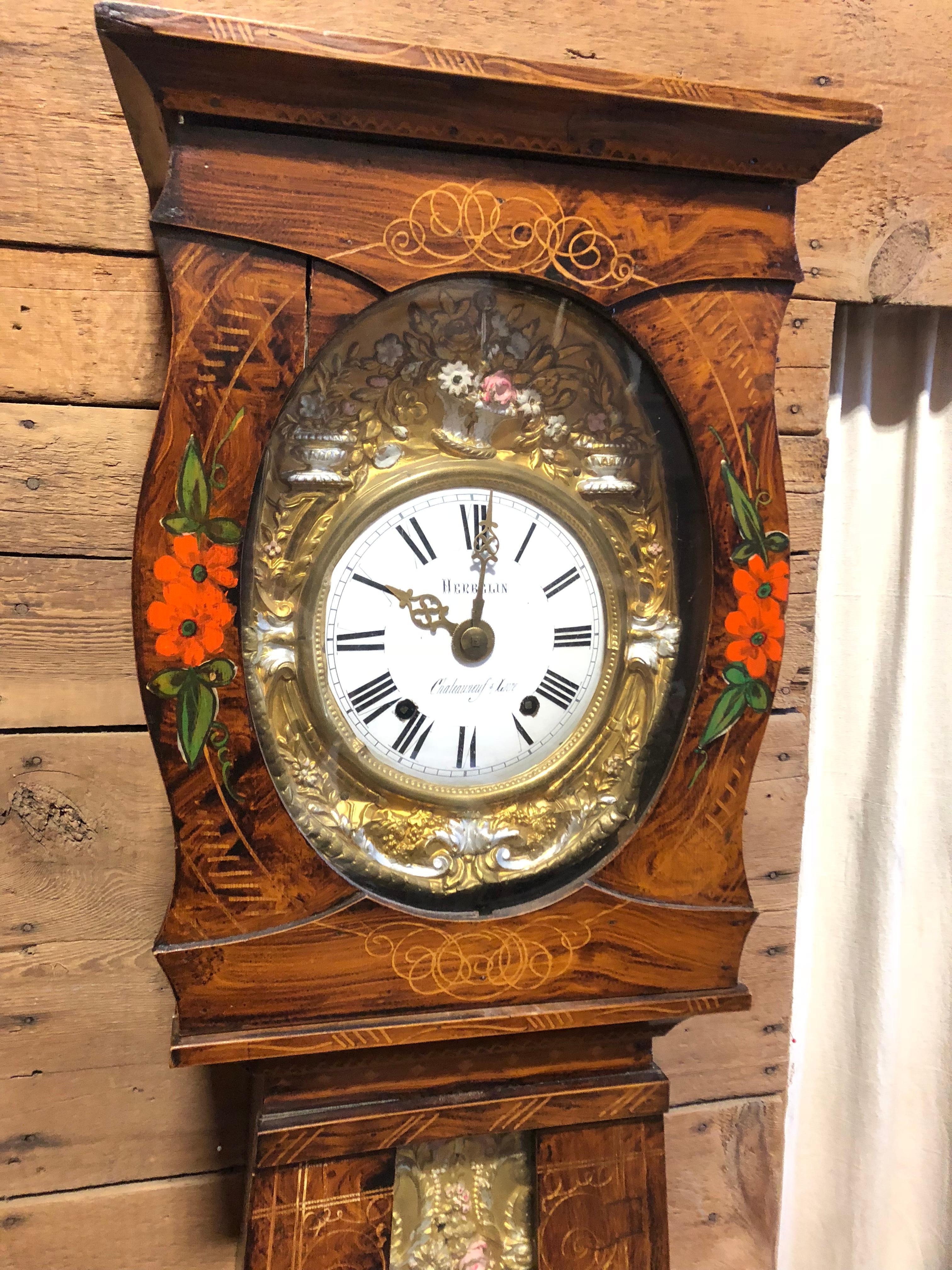 19th Century French Morbier Tall Case Clock 3