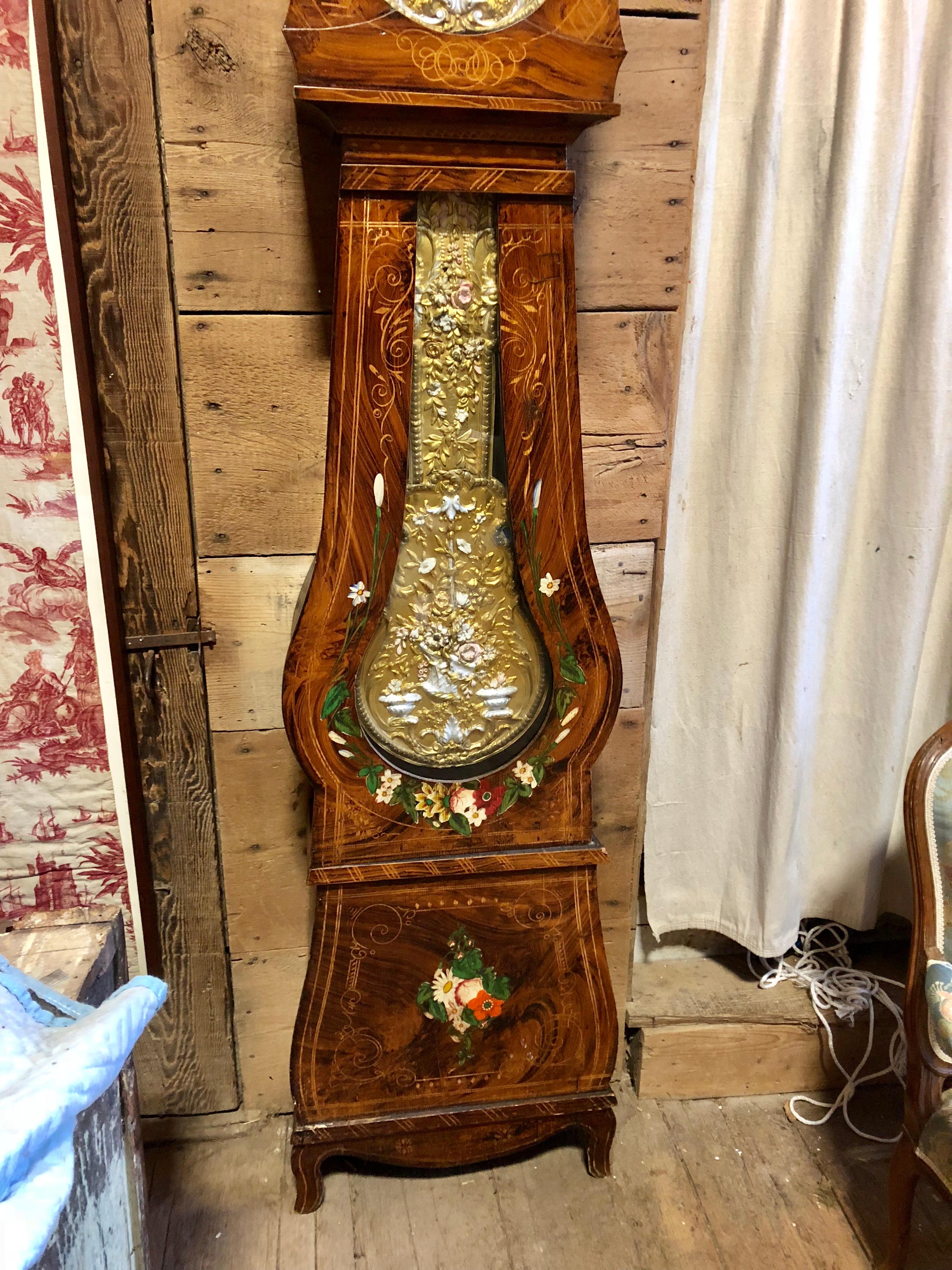 Pine 19th Century French Morbier Tall Case Clock