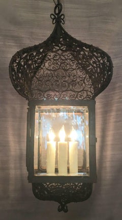19th Century French Moroccan Iron Lantern