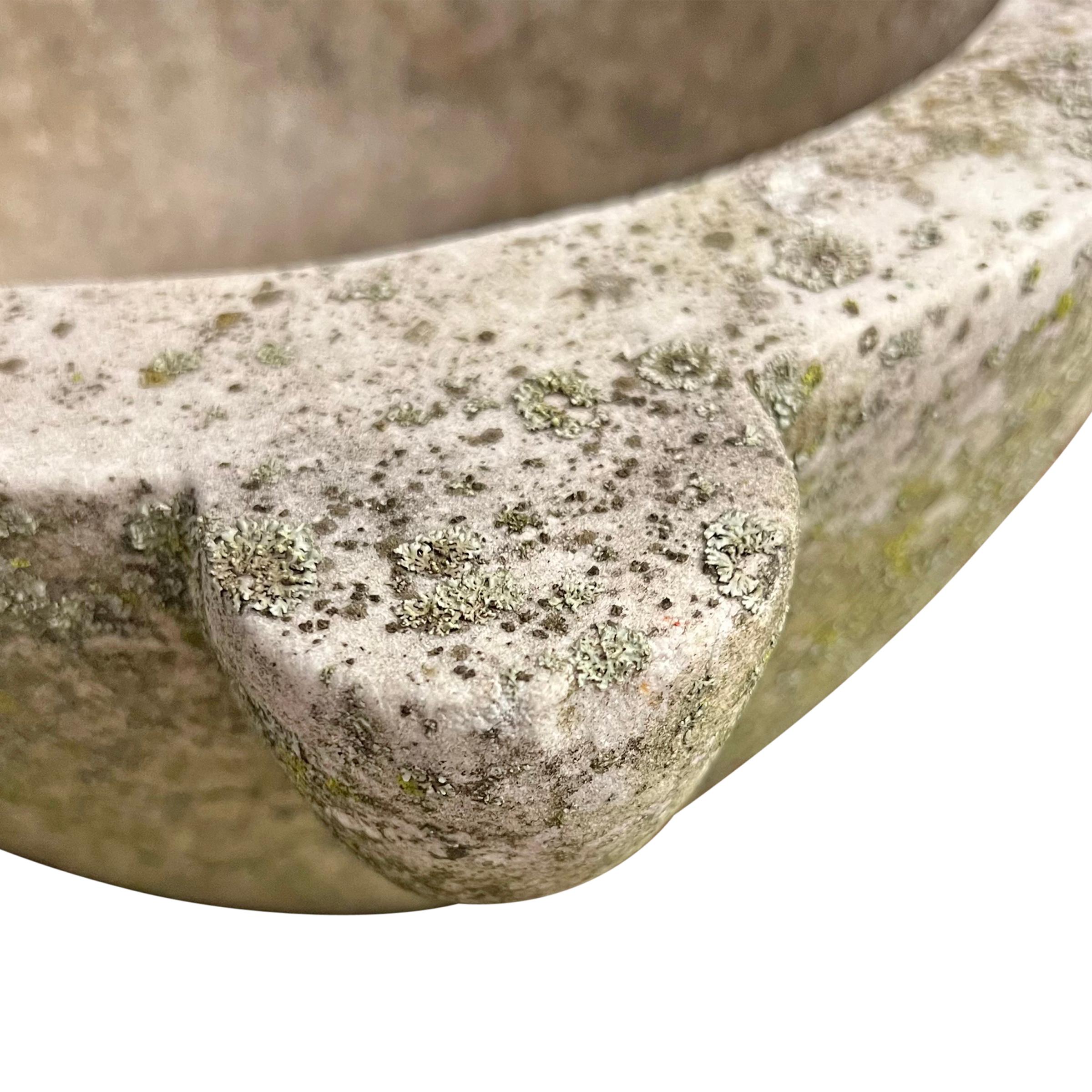 19th Century French Moss and Lichen Covered Marble Mortar For Sale 4