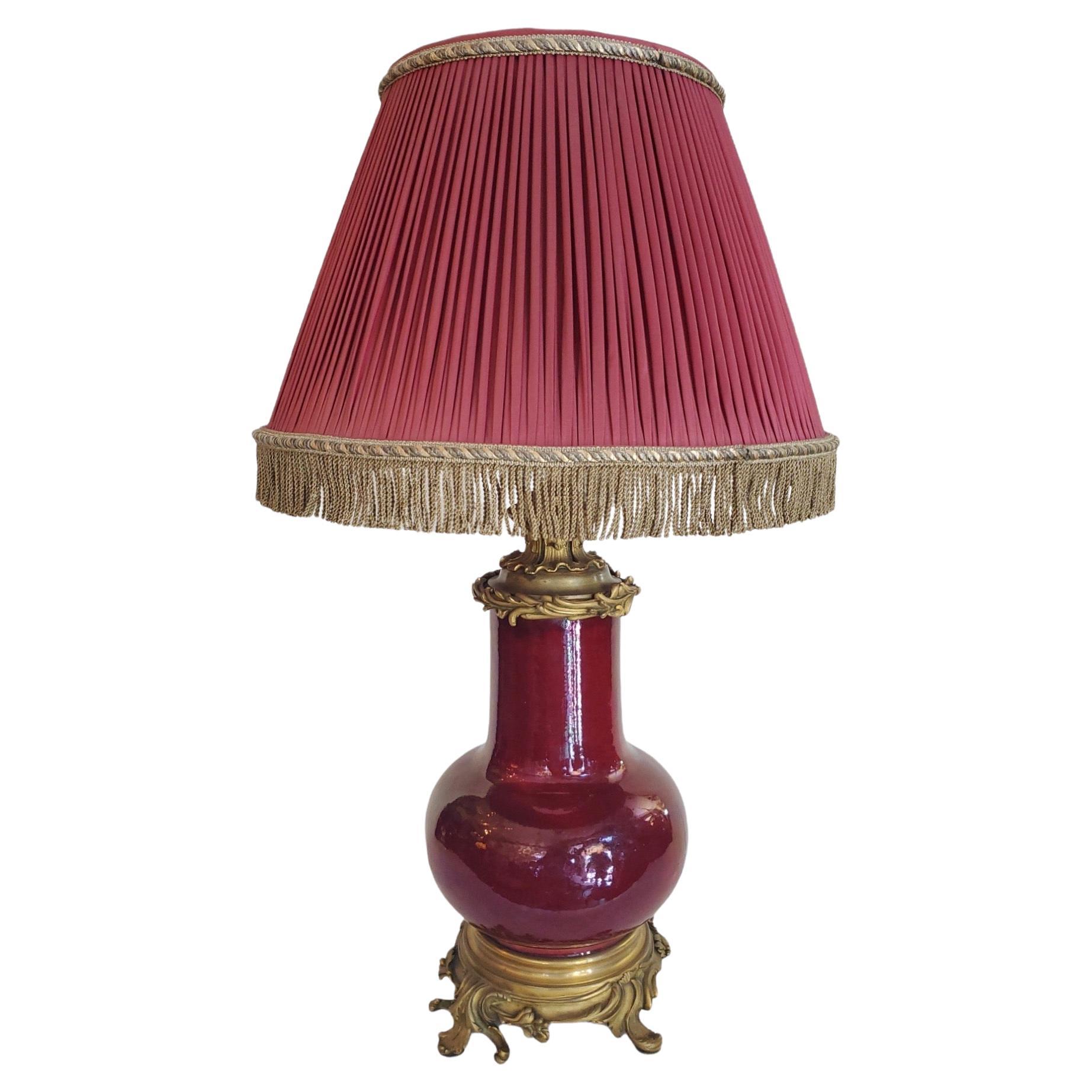 19th Century French Mounted Chinese Vessel Lamp For Sale
