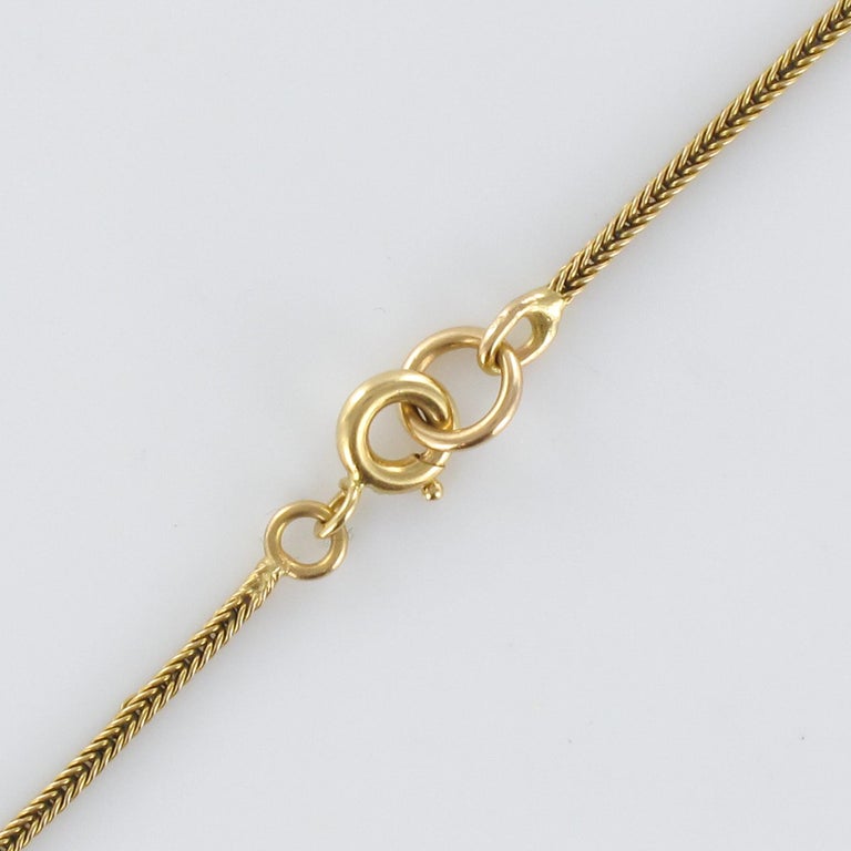 19th Century French Napoleon 3 Diamond Enamelled Locket Pendant Necklace For Sale 8
