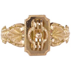 Antique 19th Century French Napoleon III 18 Karat Rose Gold Promise Engagement Ring