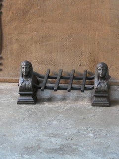 19th Century French Napoleon III 'Africa' Fire Grate, Fireplace Grate