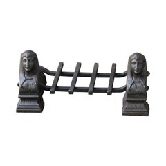 19th Century French Napoleon III 'Africa' Fire Grate, Fireplace Grate
