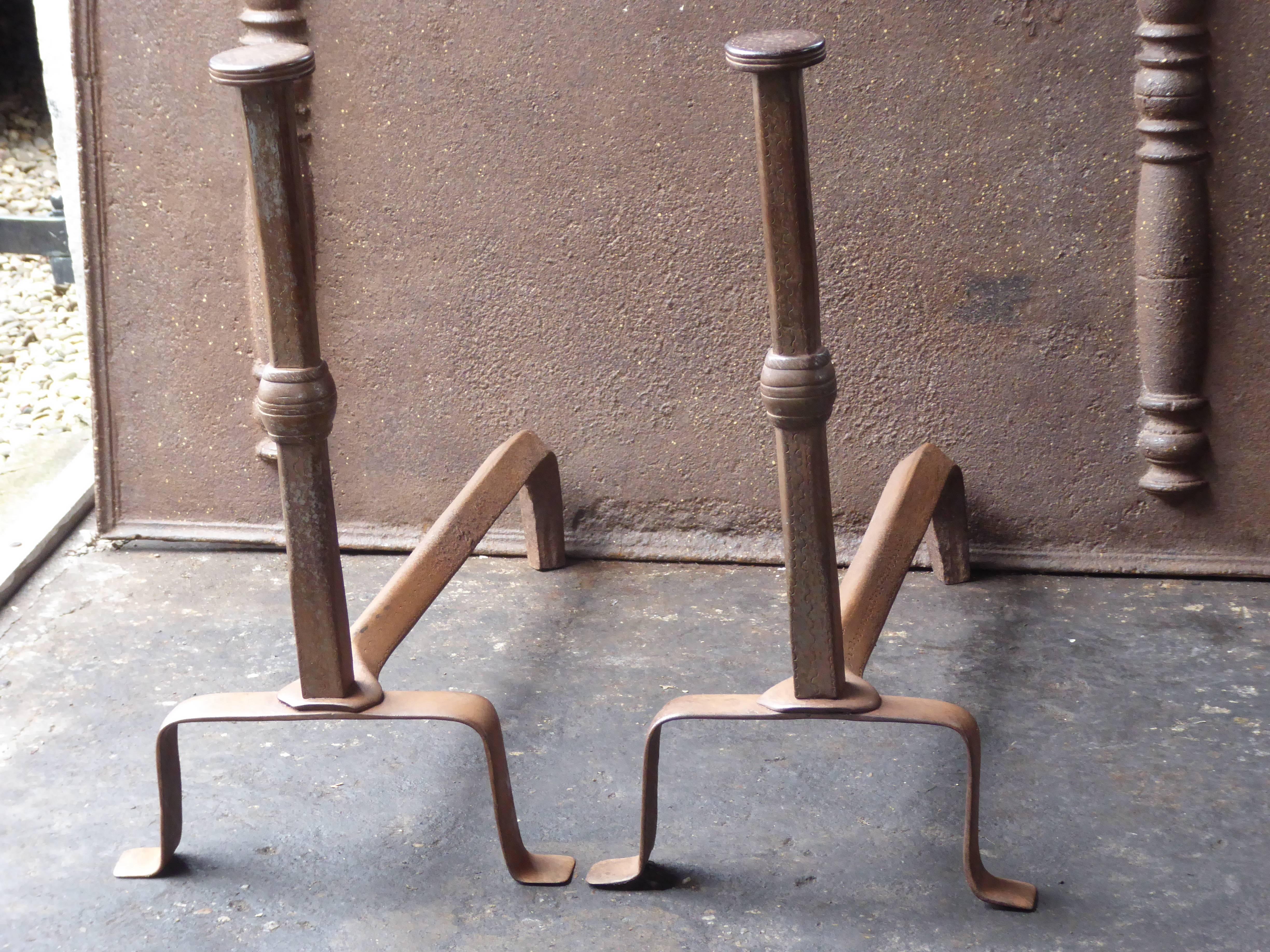 19th Century French Napoleon III Andirons or Firedogs In Good Condition For Sale In Soest, NL