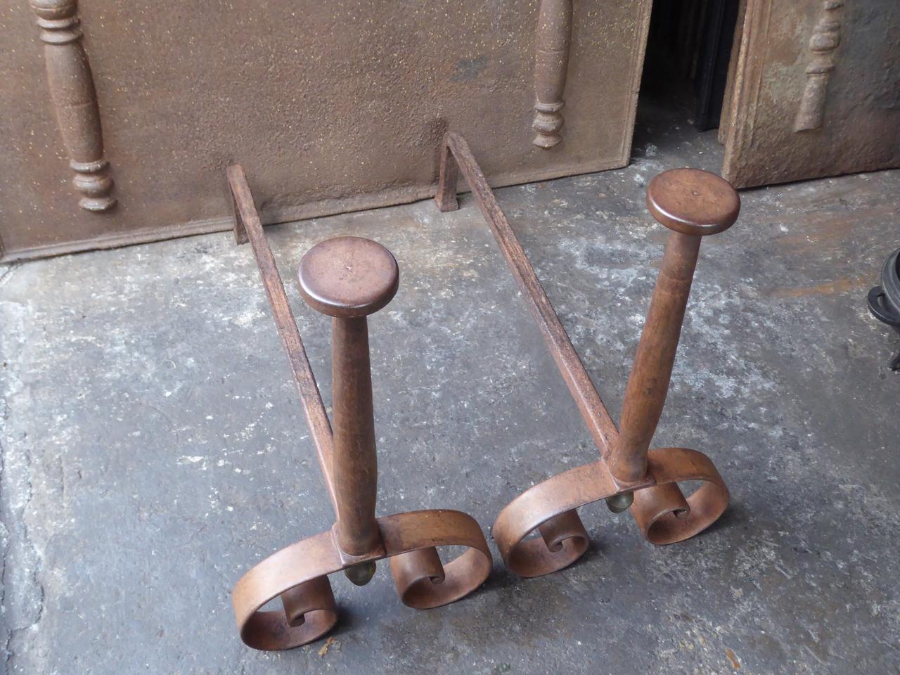 19th Century French Napoleon III Andirons or Firedogs In Good Condition For Sale In Soest, NL