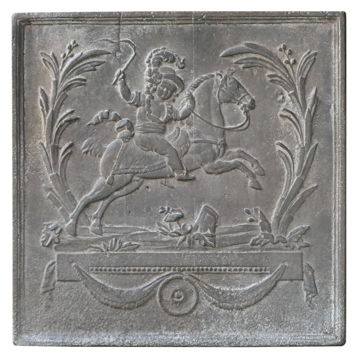 19th Century French Napoleon III 'Apollo with Horse' Fireback / Backsplash For Sale