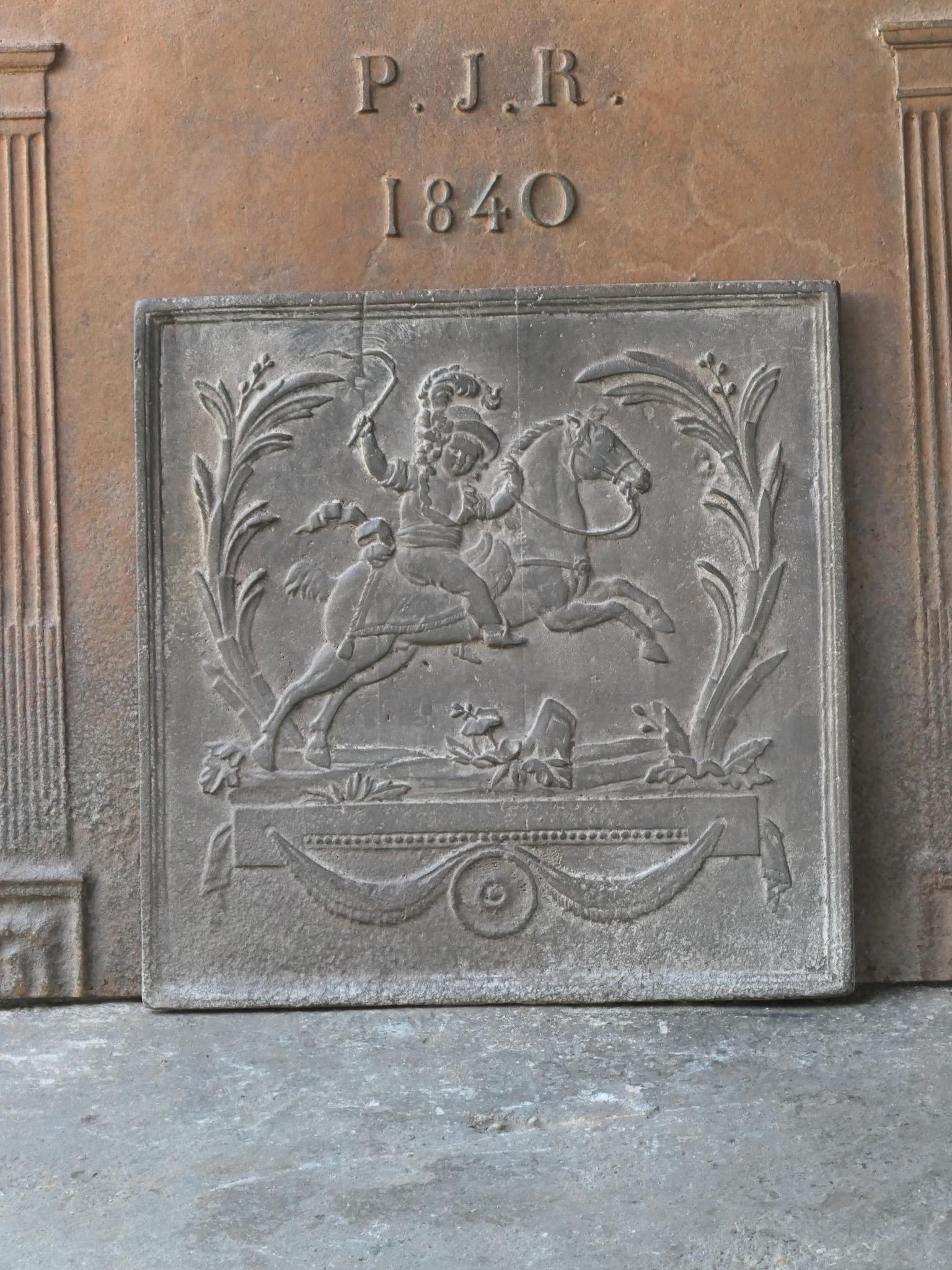 Moulage Plaque de cheminée / dosseret 'Apollo avec cheval' français du 19ème siècle Napoléon III en vente