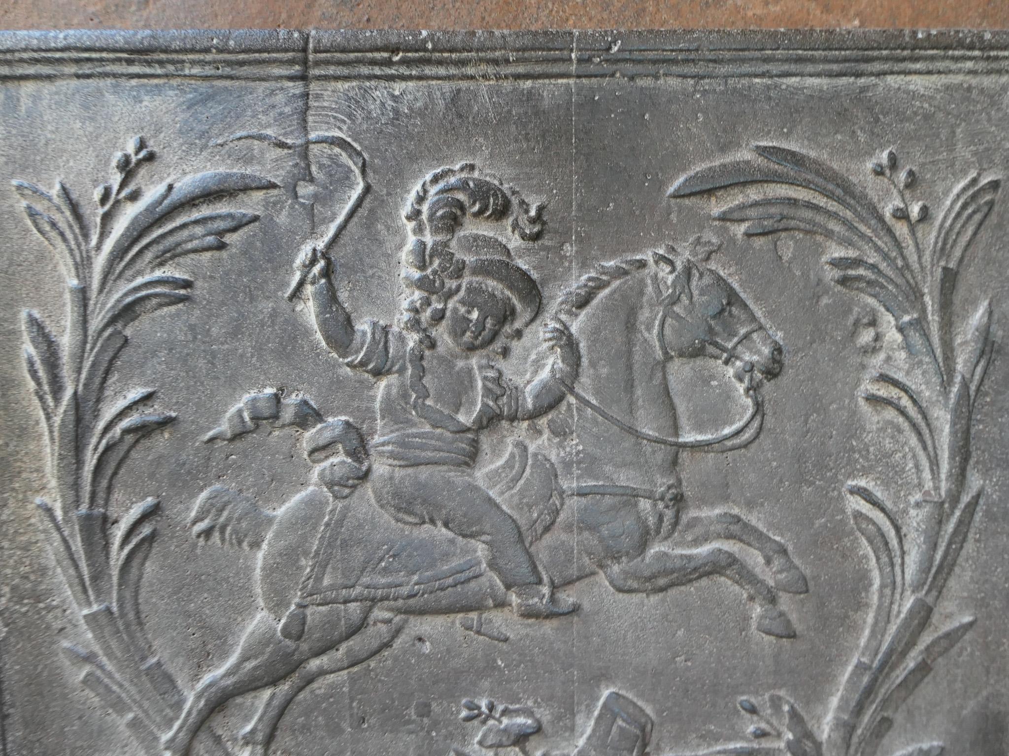 Plaque de cheminée / dosseret 'Apollo avec cheval' français du 19ème siècle Napoléon III en vente 1