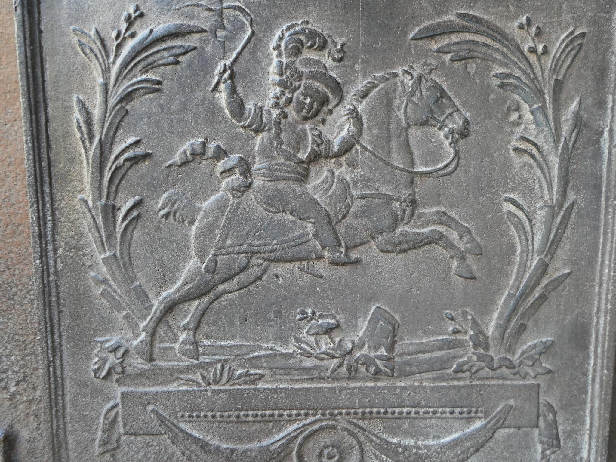 Plaque de cheminée / dosseret 'Apollo avec cheval' français du 19ème siècle Napoléon III en vente 2