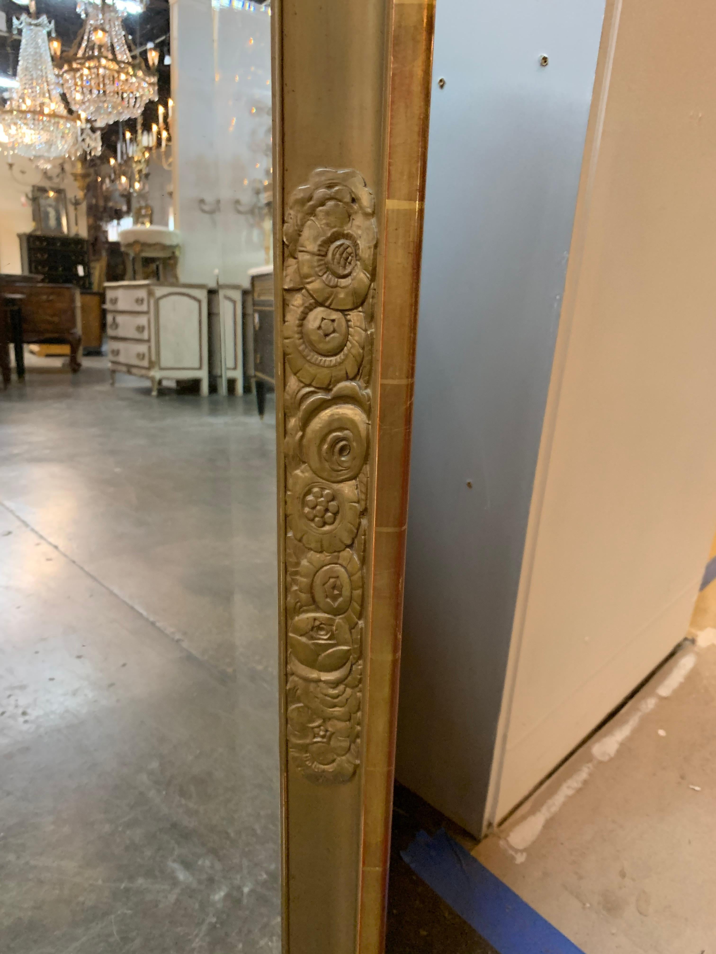 19th Century French Napoleon III Arch Top Giltwood Mirror 1