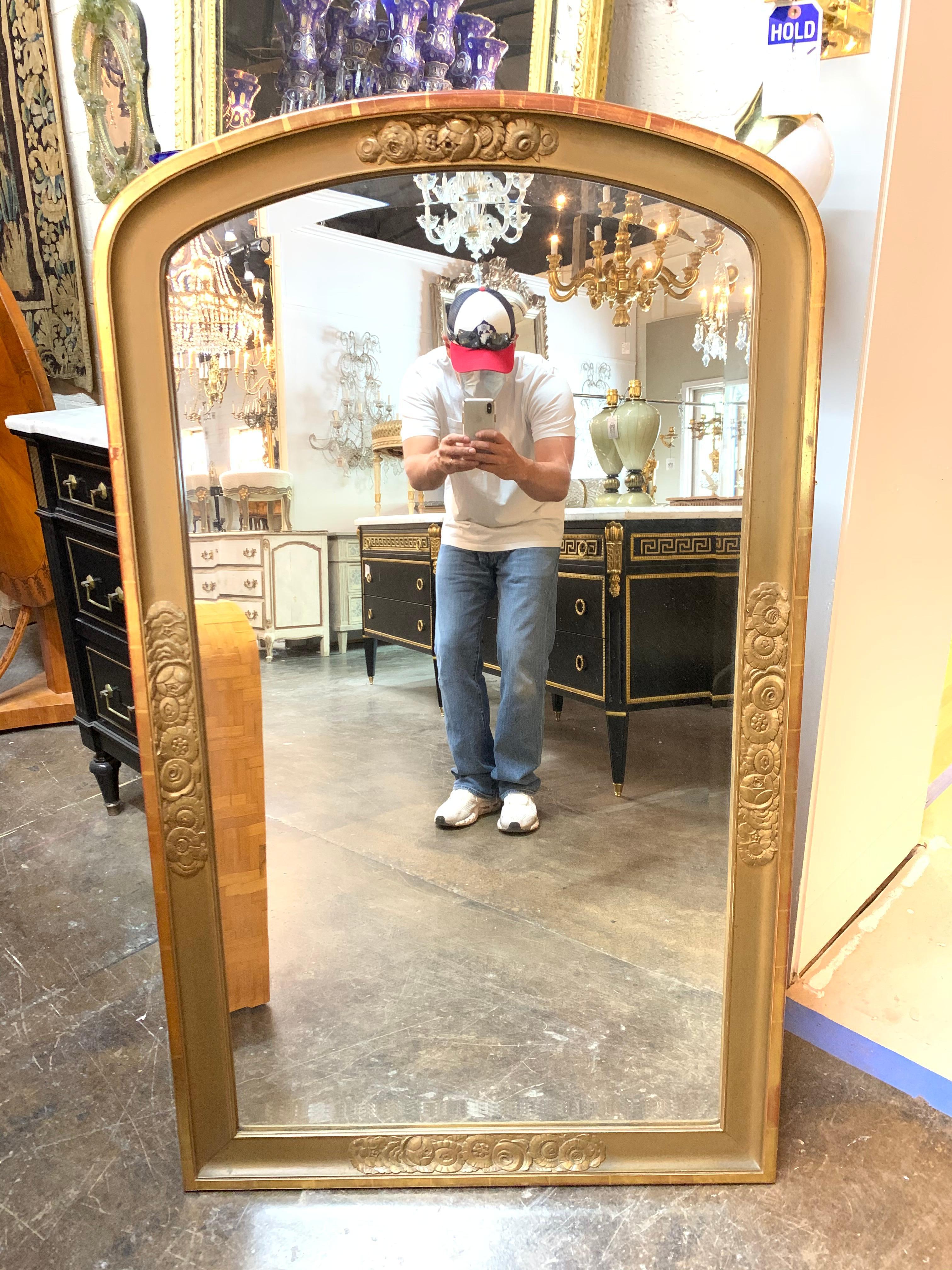 19th Century French Napoleon III Arch Top Giltwood Mirror 4