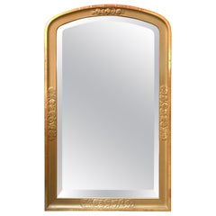 miroir en bois doré du 19ème siècle:: français:: Napoléon III:: à dessus arqué