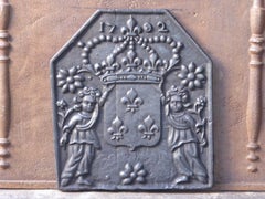 Plaque de cheminée / dosseret Napoléon III 'Armoiries de France' du 19ème siècle