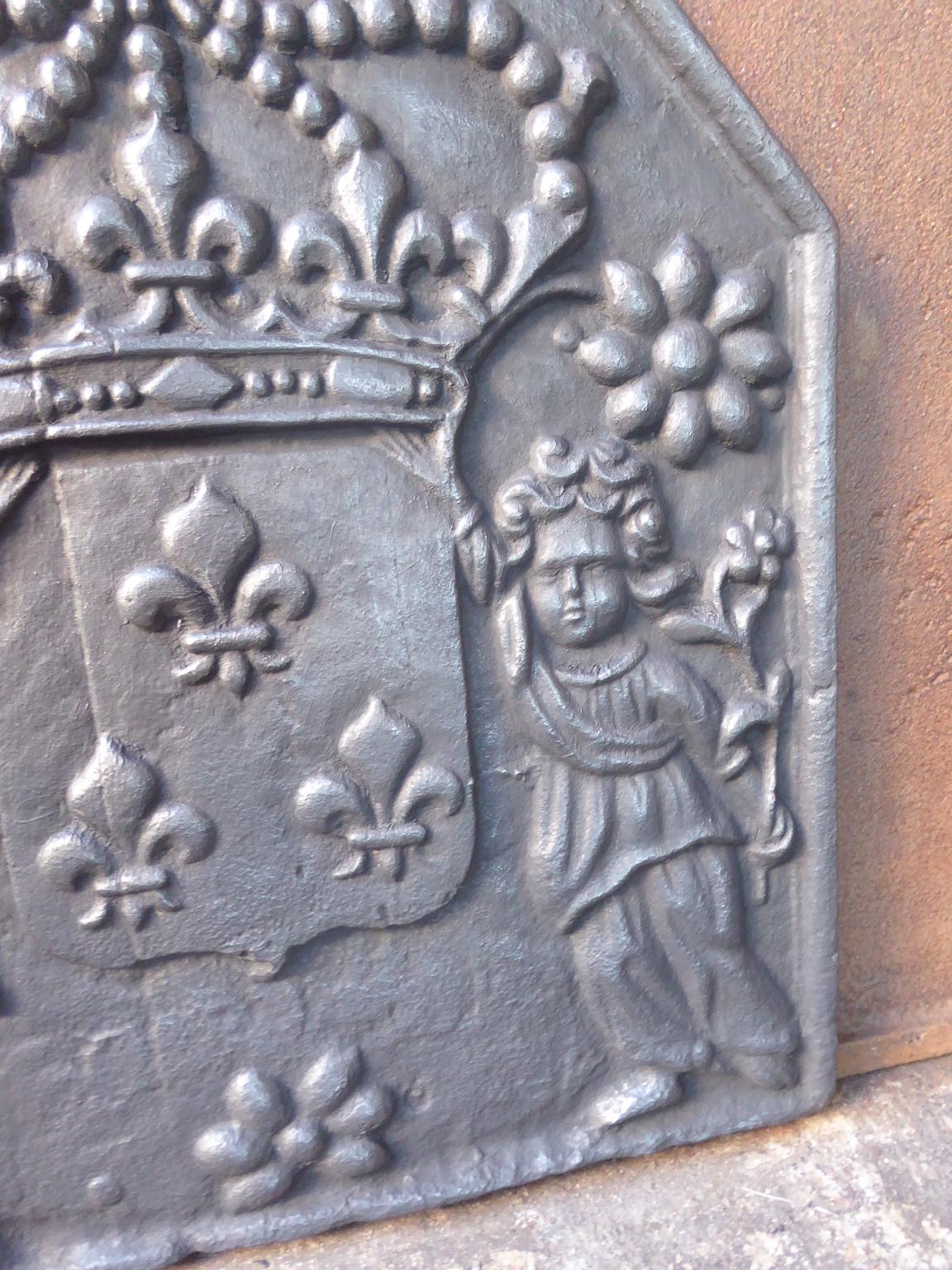 19th Century French Napoleon III 'Arms of France' Fireback / Backsplash In Good Condition For Sale In Amerongen, NL