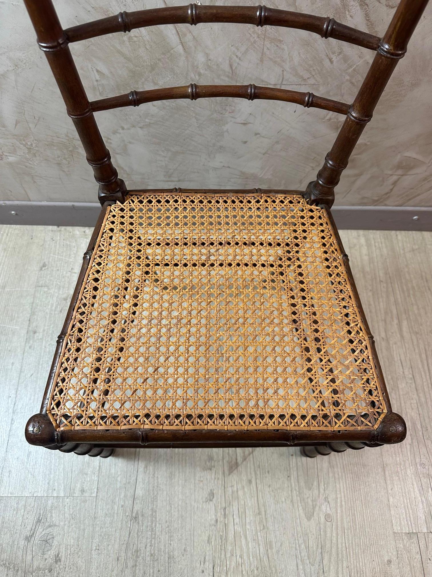 Sedia francese Napoleone III in stile bambù del XIX secolo, anni '70 del XIX secolo in vendita 5