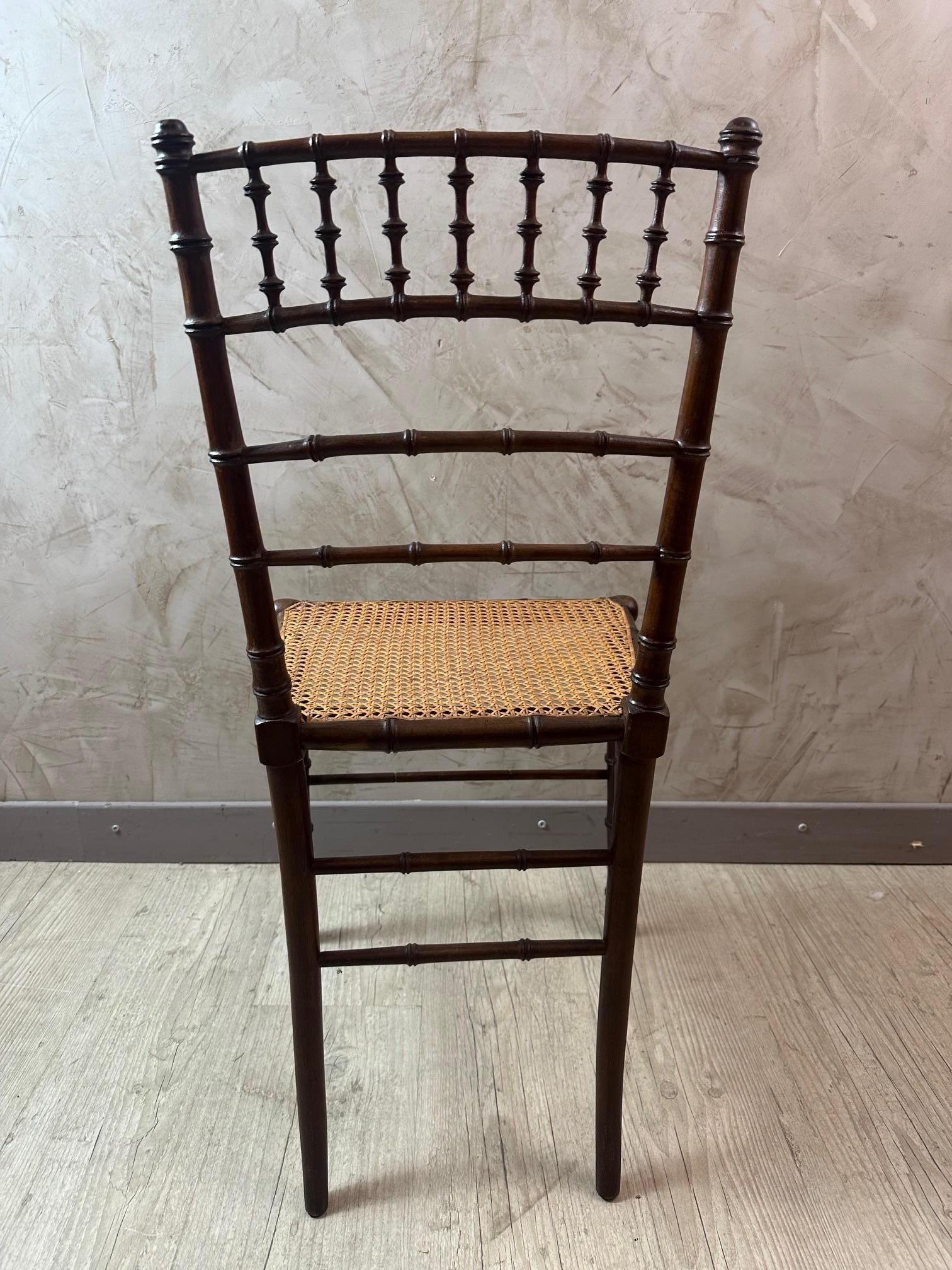 Sedia francese Napoleone III in stile bambù del XIX secolo, anni '70 del XIX secolo in vendita 2