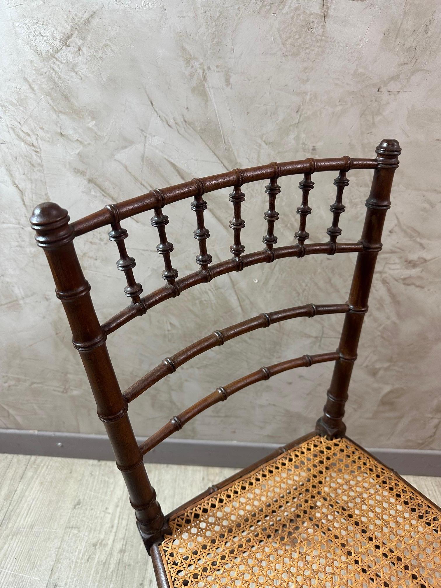 Sedia francese Napoleone III in stile bambù del XIX secolo, anni '70 del XIX secolo in vendita 3