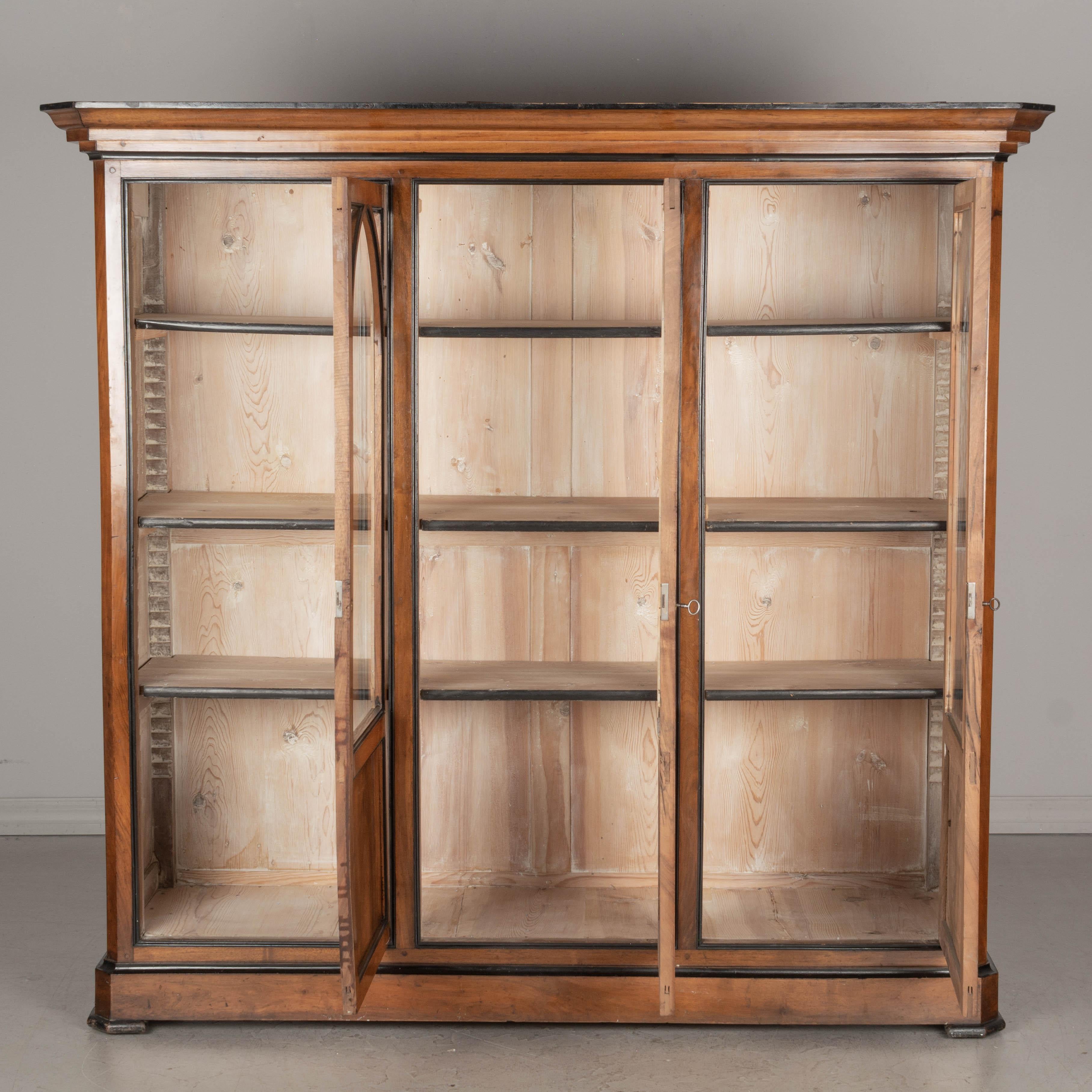 Walnut 19th Century French Napoleon III Bibliotheque or Bookcase, a Pair