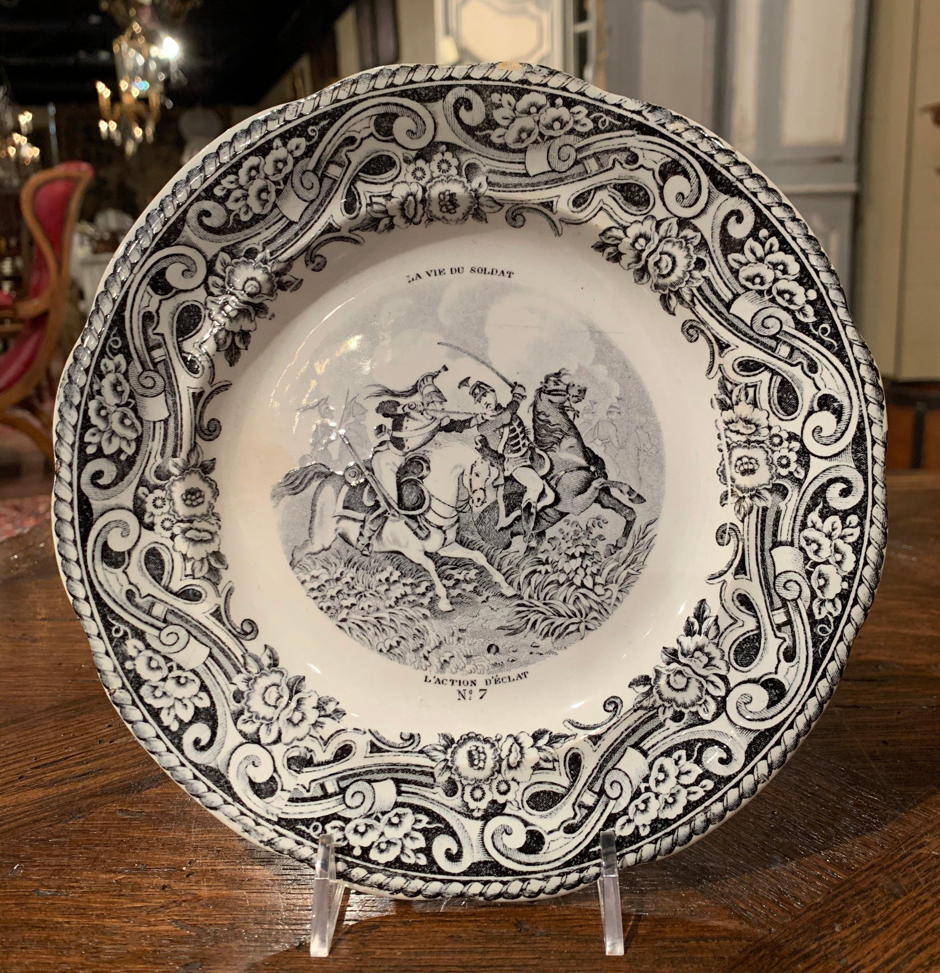 vintage black and white plates