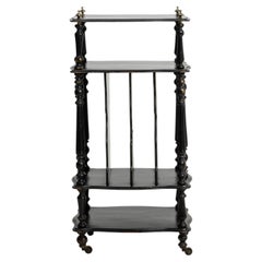 19th Century French Napoleon III Black Etagere Shelf