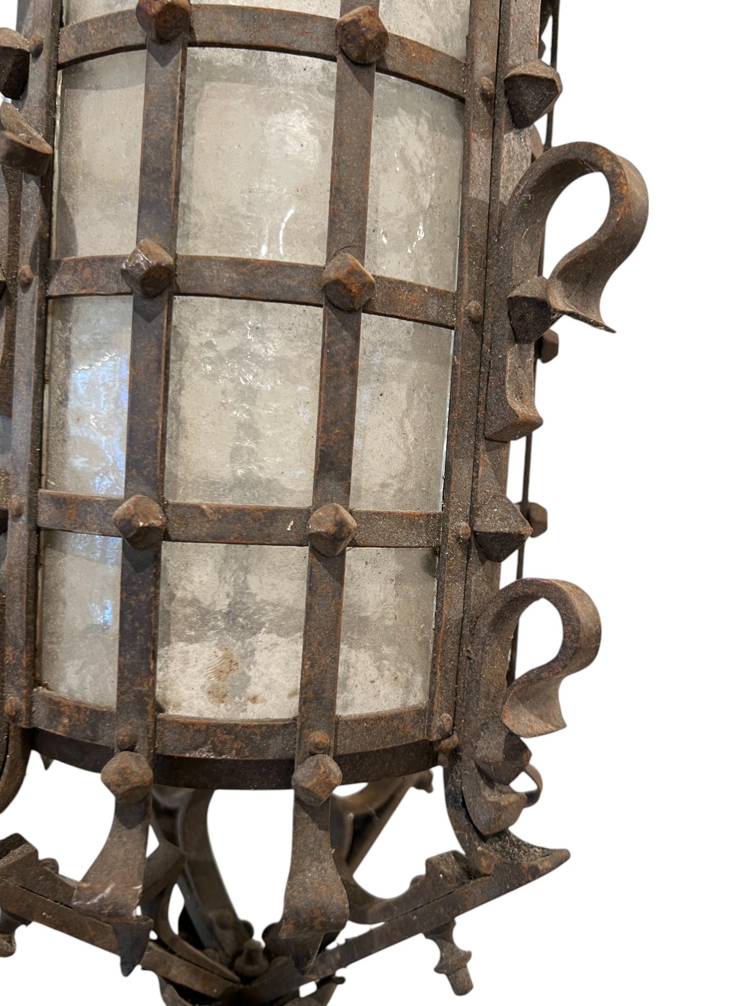 Linterna Antigua de Hierro Negro Napoleón III Francés del Siglo XIX en venta 1