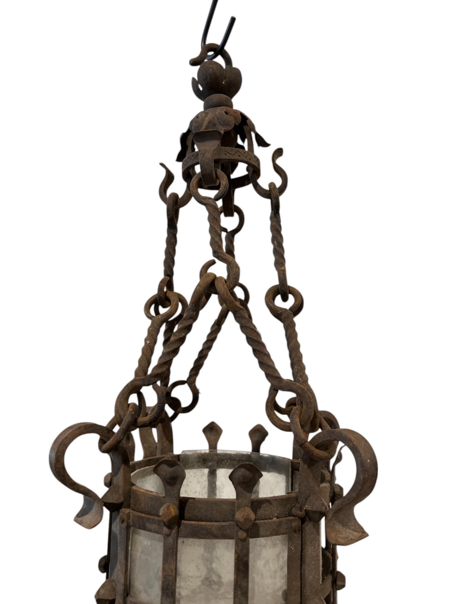 Linterna Antigua de Hierro Negro Napoleón III Francés del Siglo XIX en venta 2