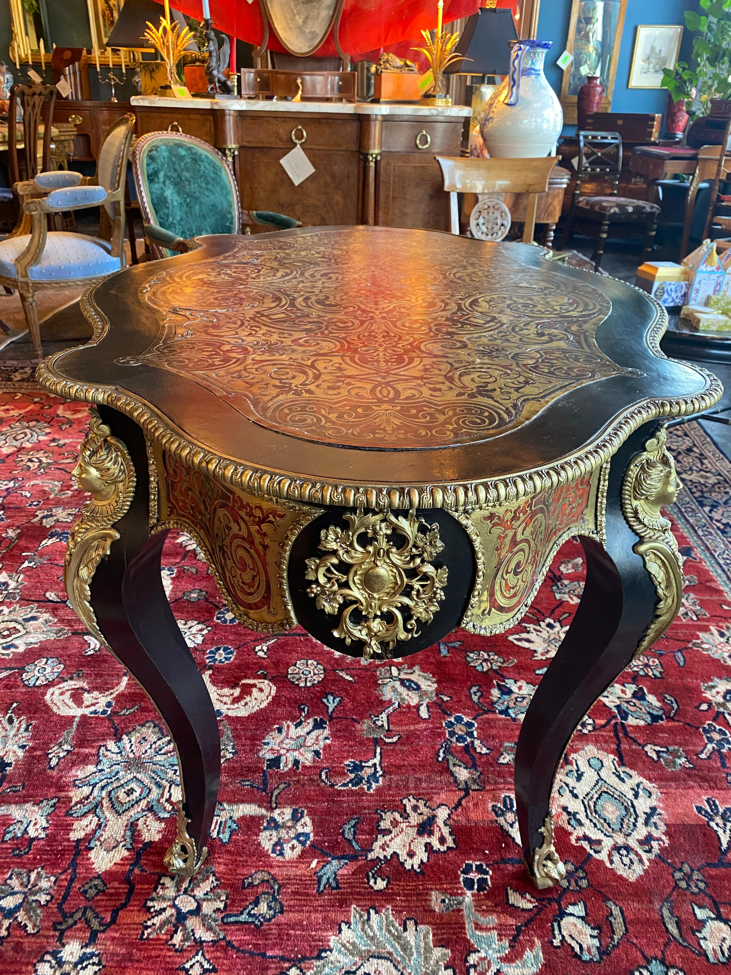 Table centrale française Napoléon III du 19ème siècle Boulle en vente 5