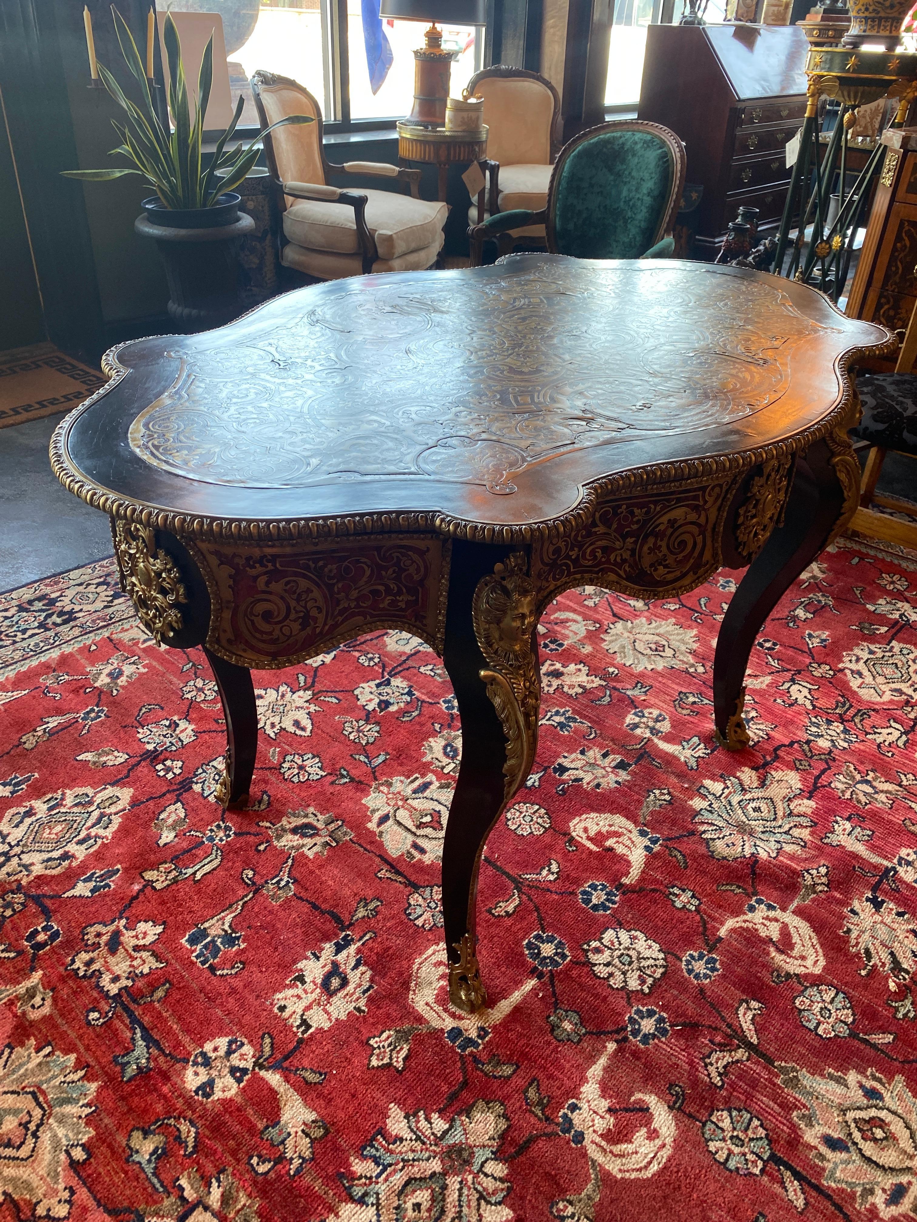 19th Century French Napoleon III Boulle Centre Table For Sale 2
