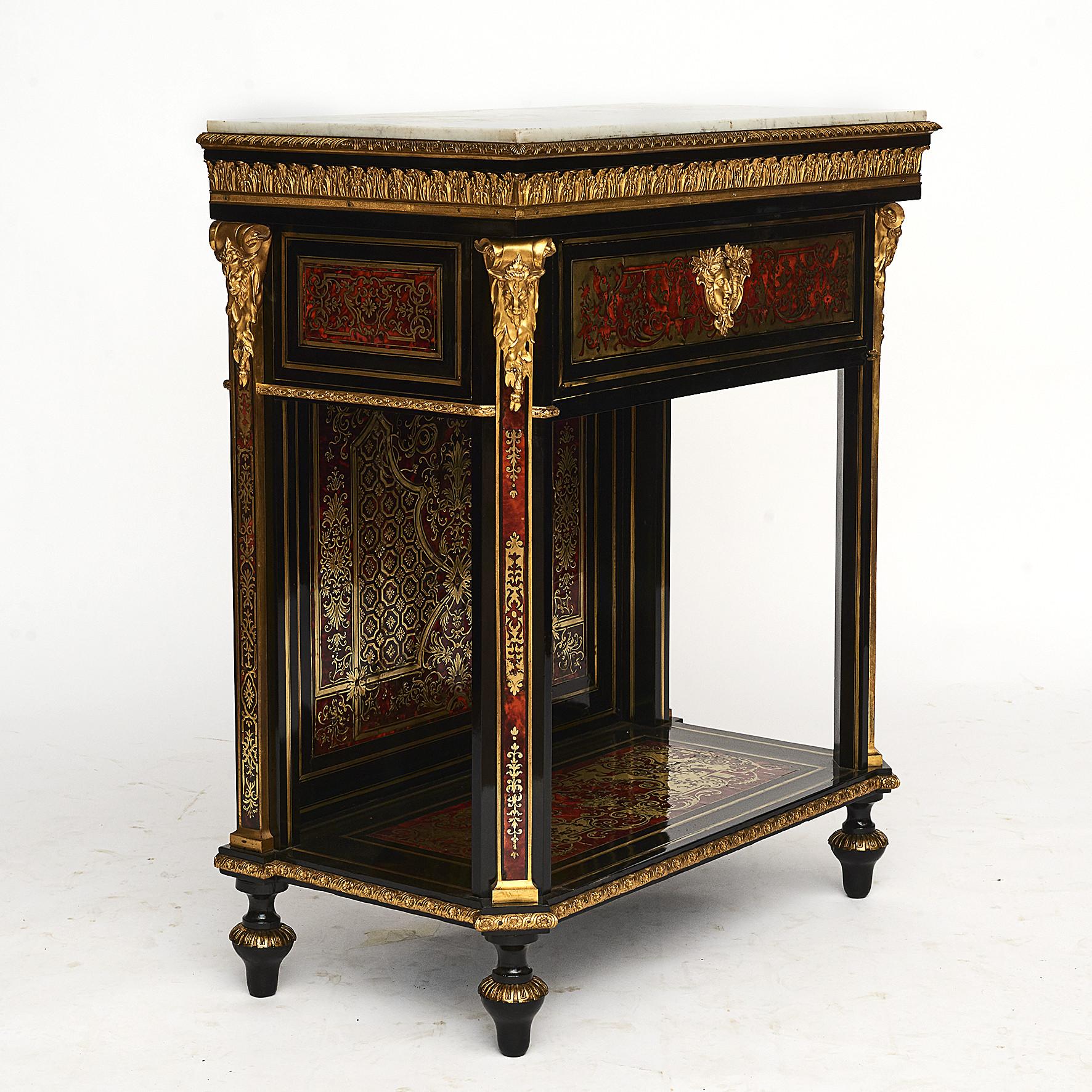 19th Century French Napoleon III Boulle Console Table 14