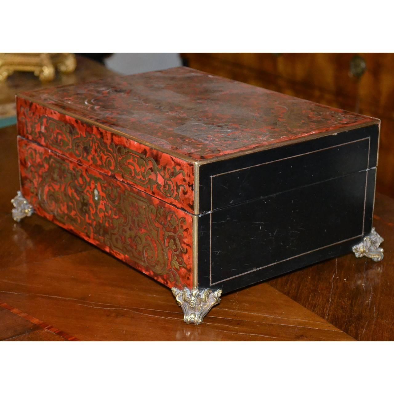 19th Century French Napoleon III Boulle Style Box In Good Condition In Dallas, TX