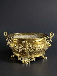 19th Century French Napoleon III Brass Jardinière / Champagne Cooler - 15.3 in