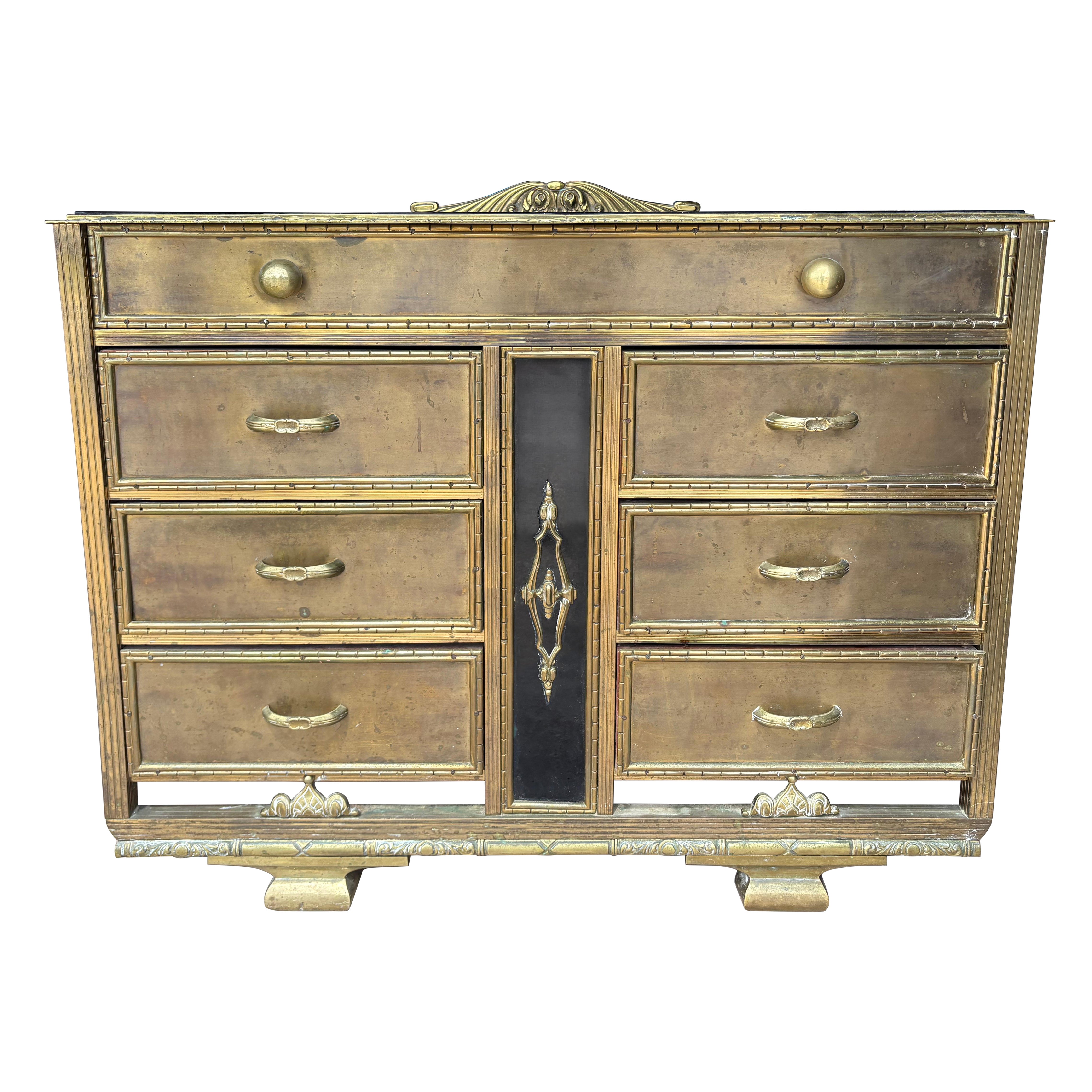 19th Century French Napoleon III Bronze Chest For Sale