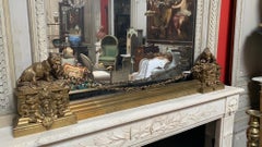 19th Century French Napoleon III Bronze Fireguard with Hercules and Lion Motif