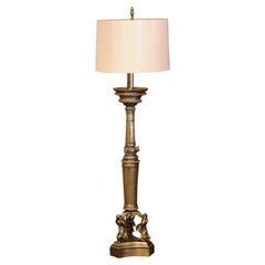 Französische Napoleon III.-Stehleuchte aus Bronze des 19. Jahrhunderts mit Putten- und Blumenmotiven