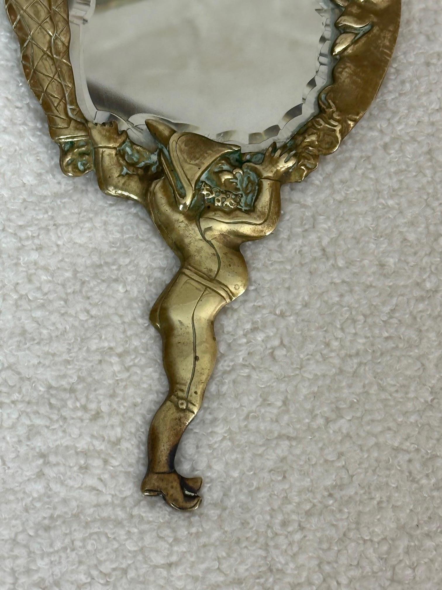 Fine XIX secolo Specchio a mano in bronzo Napoleone III francese del XIX secolo, anni '70 del XIX secolo in vendita