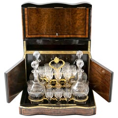 boîte à liqueur en loupe Napoléon III du 19e siècle